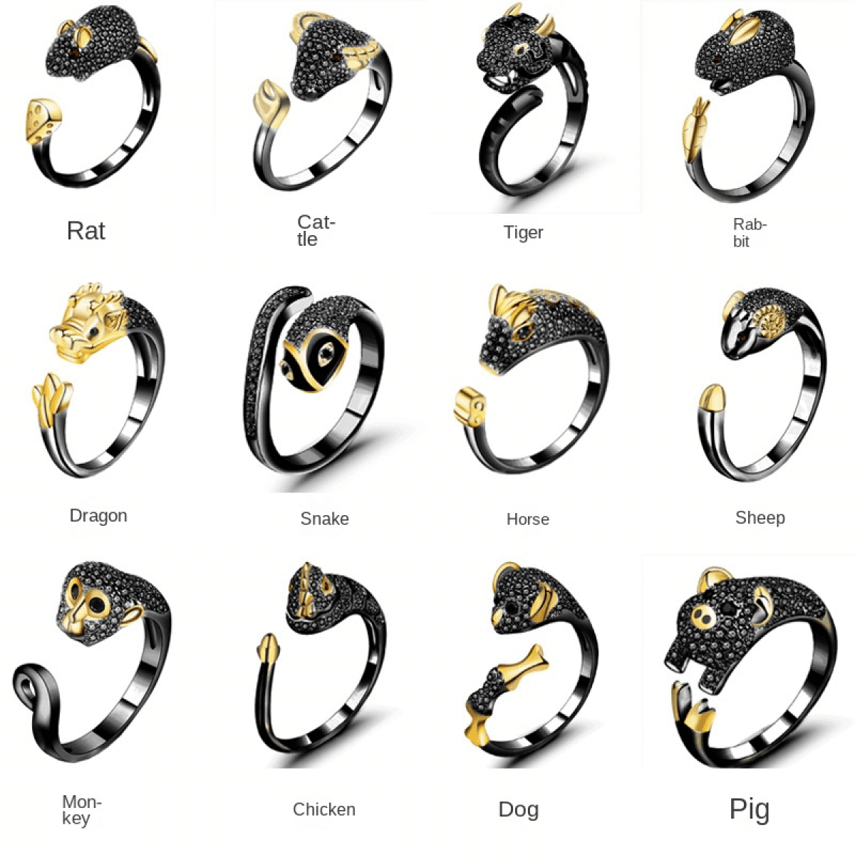 Chinese zodiac ring sale