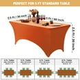 thumbnail image 6 of FOLINS&HOME Orange 5FT Fitted Spandex Tablecloth, Waterproof Wrinkle Free Washable Elastic Rectangular Table Cover for Wedding, Banquet, Party, 6 of 8