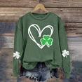 thumbnail image 2 of WEAIXIMIUNG Chandails en Molleton Courts pour Femmes Plus Femmes Jour de la Saint-Patrick Col Rond Manches Longues Jogging Chandail en Molleton Vert Imprimé Graphique Quatre Feuilles, 2 of 4