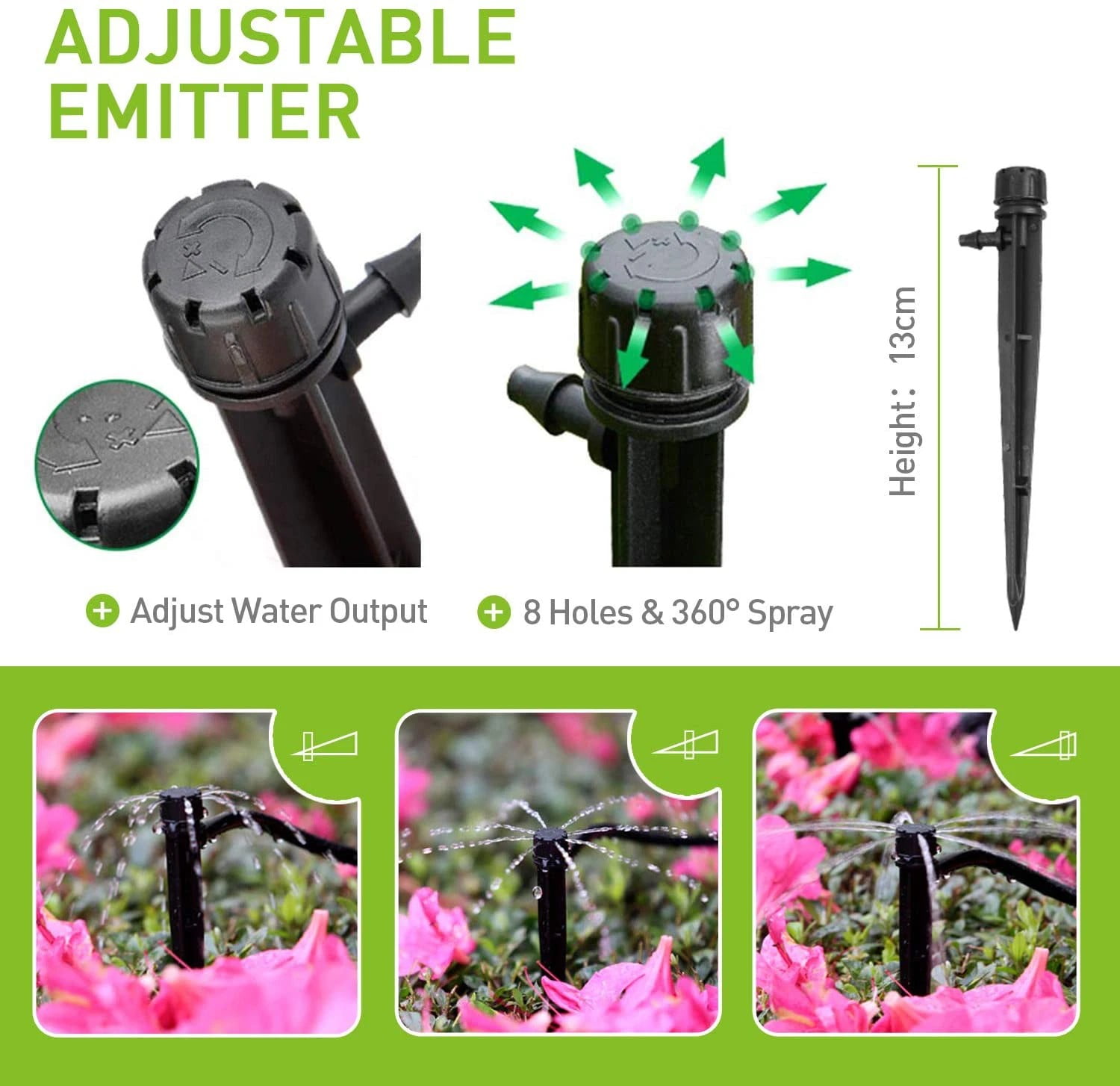 HIRALIY Hose Drip Irrigation Kit Automatic Watering System with 46ft Hose