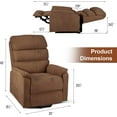 thumbnail image 3 of YODOLLA Dual Motor Power Lift Recliner Chair for Elderly with Massage and Heat, Electric Lounge Chair Lift Assist Single Sofa - Coffee, 3 of 7
