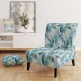 thumbnail image 2 of Designart "Leaves Neutral Color Flowers" Upholstered Tropical Accent Chair and Floral Arm Chair - Multiple Color & Pattern, 2 of 7