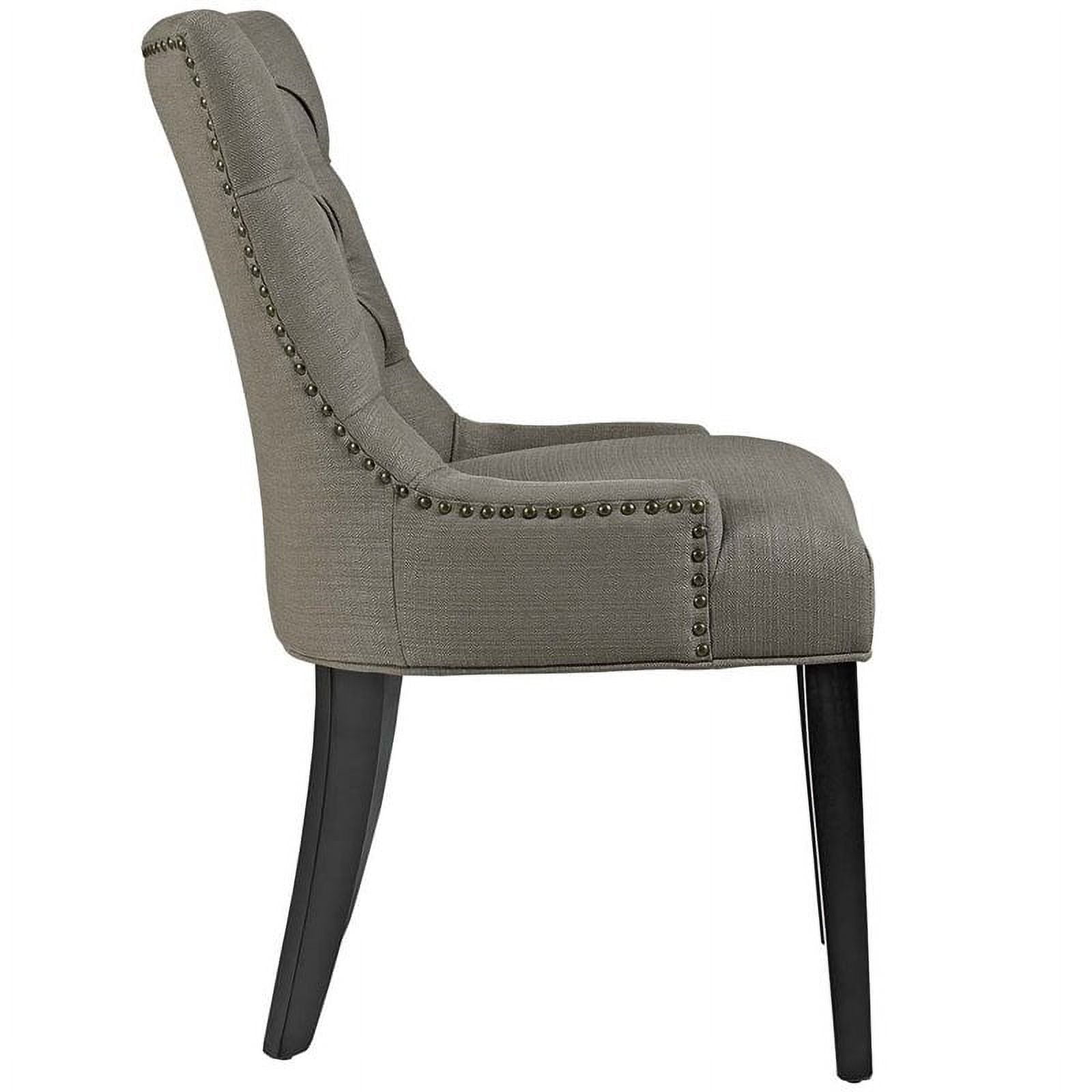 Modway Regent 20.5" Tufted Fabric and Solid Wood Dining Chair in Granite Gray