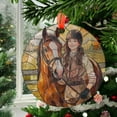 thumbnail image 2 of Custom Horse Portrait Ornament Suncatcher, Horse Window Hanging Pet Memorial, Horse Lover Gift, 2025, Holiday Decoration, Seasonal Keepsake Gift, 2025, Seasonal Holiday Decor,, 2 of 5