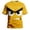 Yellow, variant on Mens Short Sleeve Casual Shirts Playful Grinning Face Printed Graphic Tee Funny Tops Loose Crew Neck Shirt