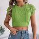 thumbnail image 4 of mfyjkho Tops De Moda Para Mujer, Suéter Corto De Moda Con Cuello Redondo Y Manga Corta Con Inserción En Los Hombros De Color Liso Para Mujer Tops Para Mujer L, 4 of 8