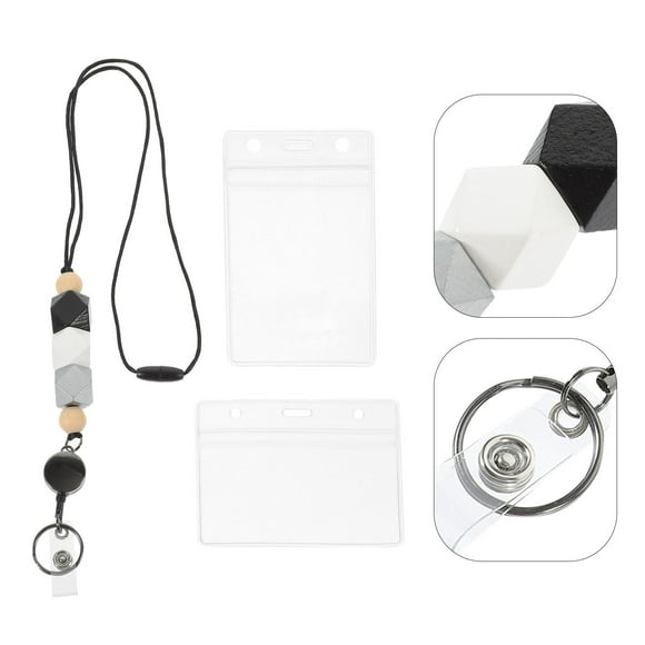 AURARMLET 1Jgo Lanyard Con Credencial Transparente Multifuncional Para Trabajo Y Escuela