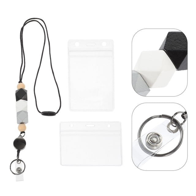AURARMLET 1Jgo Lanyard Con Credencial Transparente Multifuncional Para Trabajo Y Escuela