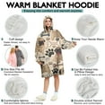 thumbnail image 5 of Wearable Oversized Blanket,Pug and Footprint Wearable Blanket Hoodie for Adults,Cozy Hooded Blankets with Super Pockets,Super Warm Fuzzy Pullover for Women & Men, 5 of 6