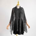 thumbnail image 5 of 1 Piece Hollow Lace Shawl for Women, Tassel-Trimmed Sun Protection Cover-Up with Open Front Design for Beach & Vacation Black, 5 of 5
