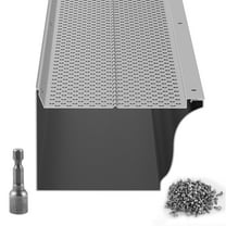 KFFKFF Aluminum Gutter Guard, 5'' Wide, DIY Installation Leaf Filter, 52 Pack Covering 208ft, Holes 0.157'', Thickness 0.02'', Compatible with Various Roof/Gutter Styles