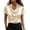 Beige, variant on Womens Trendy Daily Smooth Comfy Satin Lapel Blouses Tops Women's Summer Fashion Solid Color Casual Lapel Collar Button Short Sleeved Top Shirt