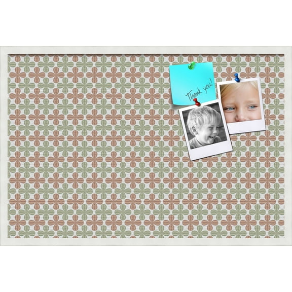 PinPix ArtToFrames 34x22 Custom Cork Bulletin Board Poster Board Has a Fabric Style Canvas Finish, Framed in Satin White Frame (PinPix-558)