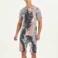 thumbnail image 3 of Vedolay Short Sets Men 2 Piece Outfit Men's Hawaiian Shirt and Short, 2 Piece Vacation Short Sleeve Shirt and Short Suits,Gray XXL, 3 of 4