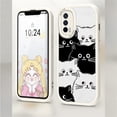 thumbnail image 4 of Slim Cartoon Black White Cats Leather Back Casing PU Leather Cover Phone Case for Samsung A50S, 4 of 10