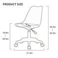 thumbnail image 6 of Modern Home Office Desk Chairs, Adjustable 360 °Swivel Chair with Wheels, Armless Swivel Computer Chair Suitable for Dormitories, Bedroom and Office, White, 6 of 6