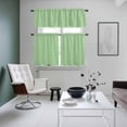 thumbnail image 4 of Light Sage Green Kitchen Curtains Sets for Windows 36 Inch Length, Solid Color Farmhouse Green Rod Pocket Window Treatments Tier Curtains and Valances Set for Bedroom/Bathroom, 4 of 8