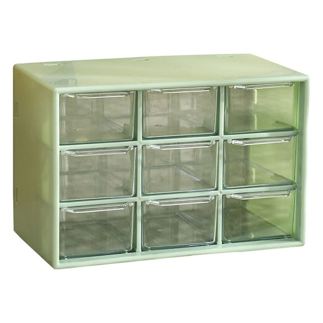 Caja de almacenamiento para manualidades de escritorio con minisoporte extraíble de 9 cajones para almacenamiento en la oficina y el hogar de objetos pequeños, manualidades