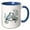Blue/White, variant on 3drose, Two Turtle Doves Cut-out Stencil-style, 15oz Two-tone Green Mug