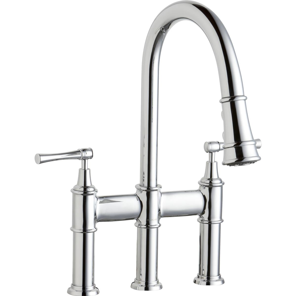 Elkay Lkec2037as Explore Pull Down Bridge Kitchen 3 Hole Faucet
