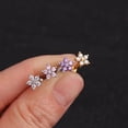 thumbnail image 2 of Pendientes piercing, pendientes flor pequeña, pendientes acero inoxidable doble cara con rosca, 2 of 5