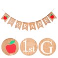 thumbnail image 4 of School Season Burlap Banner Creative Apple Design Swallowtail Garland Bunting First Grade Classroom Layout Props Flag Linen Supplies, 4 of 5