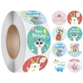 thumbnail image 2 of Pegatinas de feliz cumpleaños para niños, etiqueta de sellado para decoración de regalo de cumpleaños, juguetes, paquete de álbum de recortes, 50-500 Uds., 2 of 4