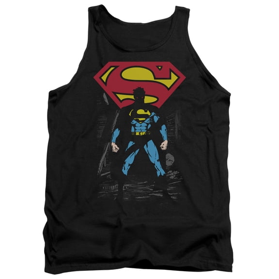 Superman Dark Alley Adult Tank Top Black