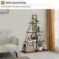 thumbnail image 3 of Bookcase, 4-Tier Ladder Bookshelf, A-Shaped Ladder Shelf Display, Ladder Shelf Storage Organizer for Living Room, Home Office, 3 of 8