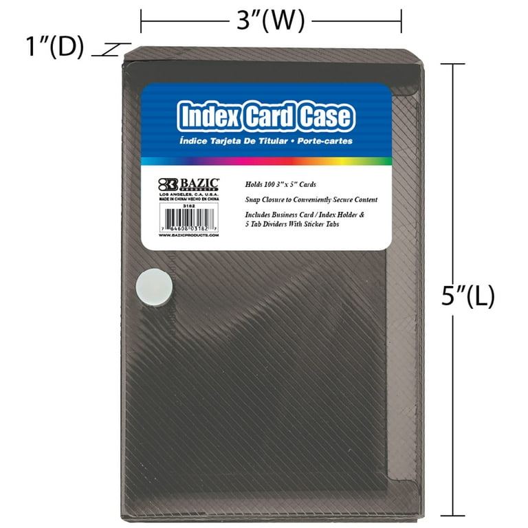 bazic 3x5 index card box