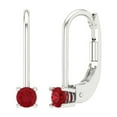 thumbnail image 2 of 0.2 Ct Round Cut Drop Dangle Red Ruby 14K White Solid Solid Gold Everyday Dainty Earrings Lever Back, 2 of 7