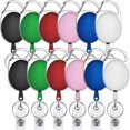 thumbnail image 1 of selizo 12 Packs Retractable ID Badge Card Holder Carabiner Badge Reel with Belt Clip and Key Ring, Assorted Colors, 1 of 5