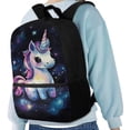 thumbnail image 4 of Uorisanigo Galaxy Alicorn School Backpack for Boys Girls Large Capacity Schoolbag Holiday Travel Bookbad Outdoor Daypack for 5-13 Year with Water Bottle Pockets, 4 of 6