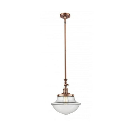 

Antique Copper Tone Mini Pendants 12 Wide Clear Glass Steel/Cast Brass Medium Base LED 1 Light Fixture