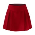 thumbnail image 3 of Gibobby faldas para mujer Falda de de tenis sólida informal para mujer Falda deportiva de yoga Falda corta(Rojo， L), 3 of 5