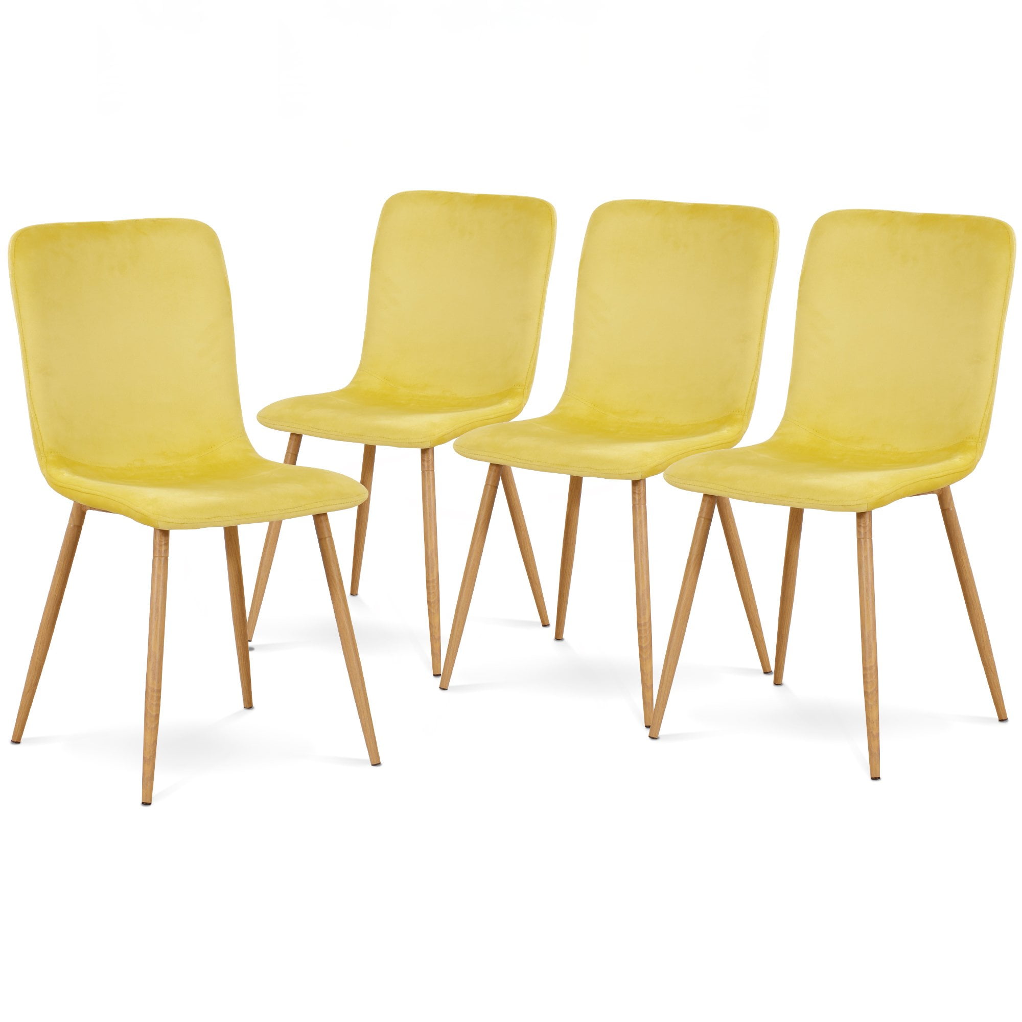 Ivinta Accent Armless Chairs Set of 4 Velvet Dining Chairs Mid Century