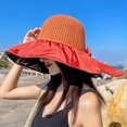 thumbnail image 1 of Neinkie Women's Packable Reversible Bucket Hat UV Sun Protection Wide Brim Summer Beach Cap, 1 of 9