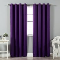 Quality Home Basic Thermal Blackout Curtains - Antique Bronze Grommet Top - Purple (Set of 2 Panels)