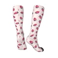 thumbnail image 4 of Daiia Sports Socks Hand Drawn Strawberry Printed Novelty Crew Socks for Men Women Knee High Socks Cotton Socks Soft & Breathable Support Unisex Socks, 4 of 9