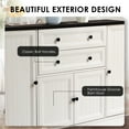 thumbnail image 5 of Magic Union 58" Farmhouse Sideboard Buffet Cabinet, Coffee Bar Cabinet with 2 Large Drawers & 4 Grooved Barn Doors, Wood Storage Cabinets for Dinning Room, Kitchen, Living Room, White, 5 of 8