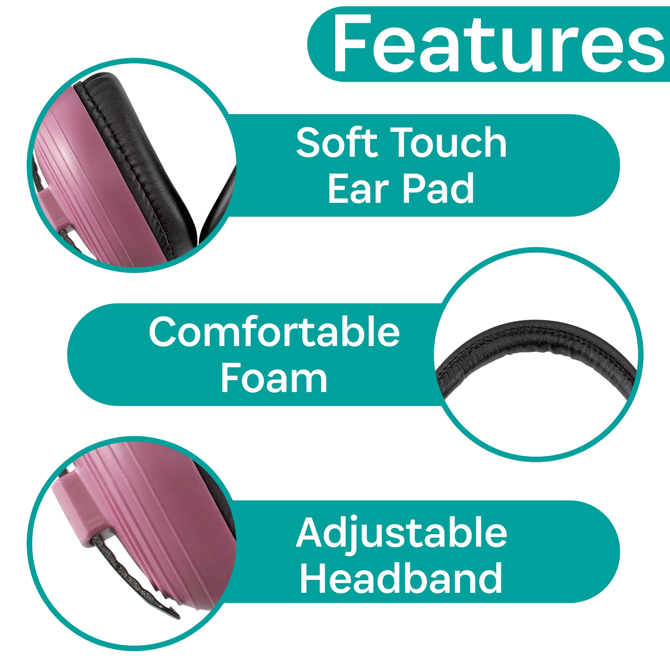 KidCo Whispears S832 Pink- Baby Ear Protection Headphones, Noise Cancelling Ear Muffs for Babies, Toddlers, & Infants