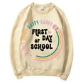 thumbnail image 2 of BODOAO Teacher Sweatshirt for Women Pullover Sweaters Long Sleeve Letter Graphic Collared Sweater Colorful Teacher Crewneck Sweatshirt Teach Long Sleeve Pullover Shirt Tops Khaki S, 2 of 3