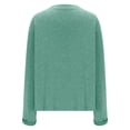thumbnail image 3 of MeetoTime T-Shirt Surdimensionné à Manches 3/4 pour Femmes Pull Tendance Décontracté Col Rond Enroulable 2024, 3 of 7