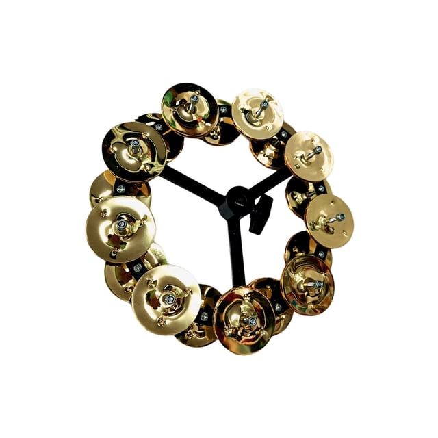 pitrice Cymbales de Tambour Hi Hat Clochettes Instrument Durable Montable Percussion Double Or 15.5cm