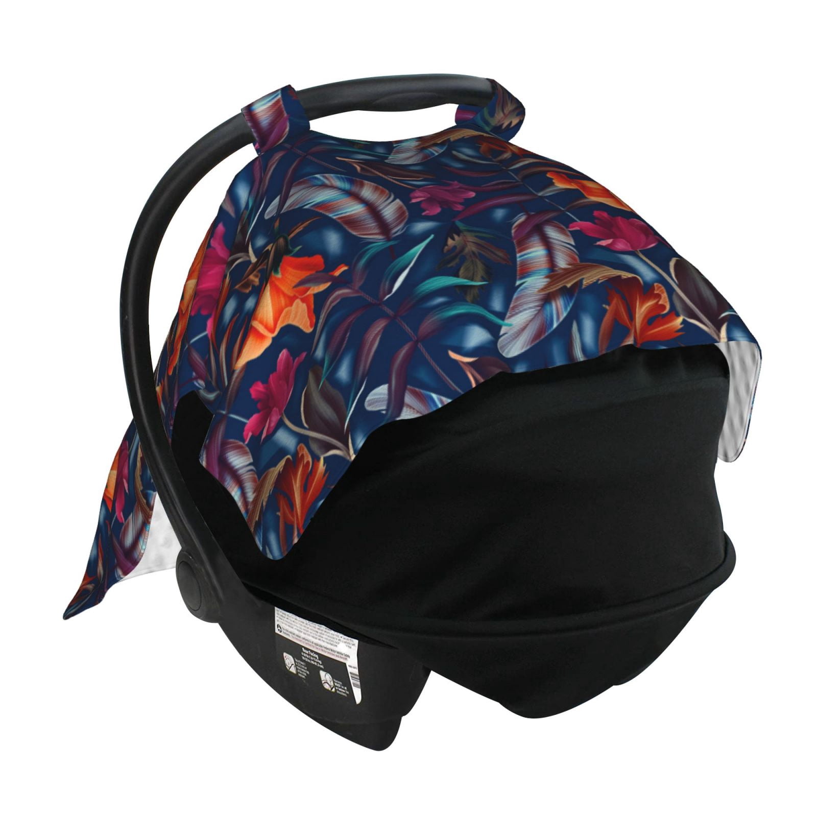 Naloa Tropical Flower Baby Car Seat Cover, Breathable Baby Carrier Cover, Multiuse Baby Carrier Cover & Nursing Breastfeeding Cover