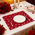 thumbnail image 5 of Valentine's Day Placemats Set, Polyester Fabric Table Mats with Heart and Love Patterns, 17.72x11.81 Inch Washable Dining Table Decor for Romantic Dinner, Party, or Holiday Celebration, 5 of 6
