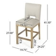 thumbnail image 4 of Kiara Contemporary Fabric Upholstered 27 Inch Counter Stools, Set of 2, Wheat and Weathered Natural, 4 of 8