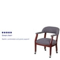 thumbnail image 4 of Emma + Oliver Gray Fabric Luxurious Conference Chair with Casters, 4 of 12