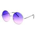 thumbnail image 3 of Hippie Retro Groovy Gradient Oversize Circle Lens Round Metal Rim Sunglasses Purple, 3 of 4