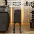 thumbnail image 5 of MRBIN Metal Slim Bathroom Trash Can with Legs and Wheels, 15L / 4gal Toilet Walnut Effect Press Lid Waste Basket, Covered Office Garbage Pail for Near Desk, Narrow Vanity, Rvs, Kitchen, Black, 5 of 6